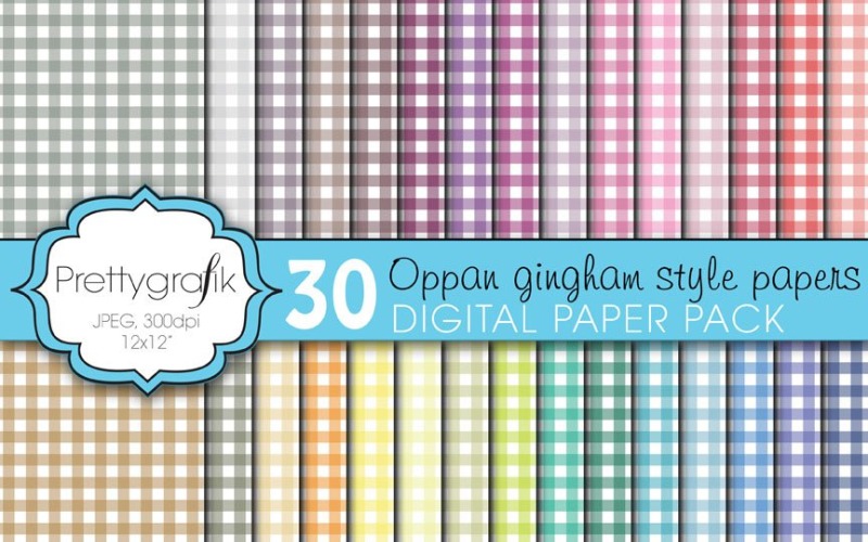 Gingham Digital Paper, Commercial - Vector Image Vector Graphic