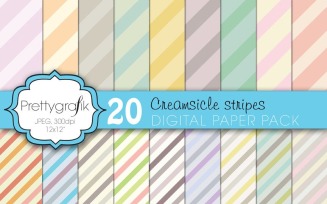 Pastel Stripes Digital Paper - Vector Image