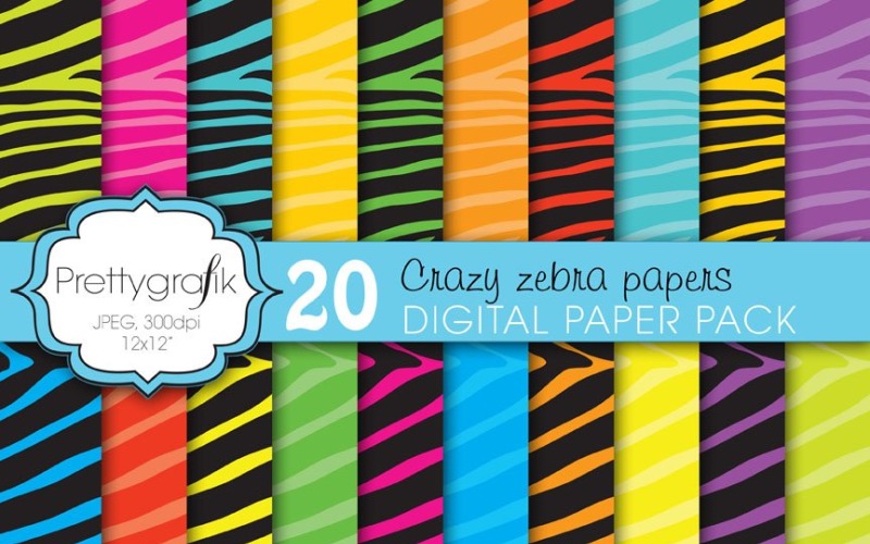 Zebra Print Digital Paper - Vector Image Vector Graphic