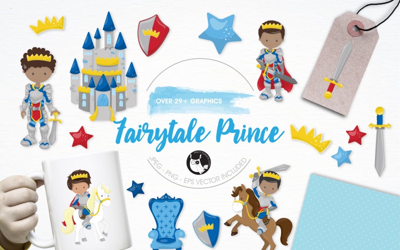Fairytale Prince Illustration Pack - Vector Image Vector Graphic