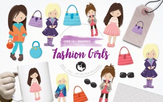 Fashion Girls Illustration Pack - Vector Image