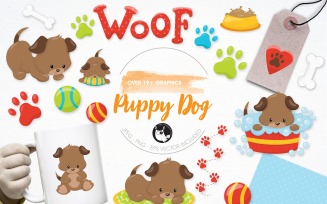 Puppy Dog Illustration Pack - Vector Image