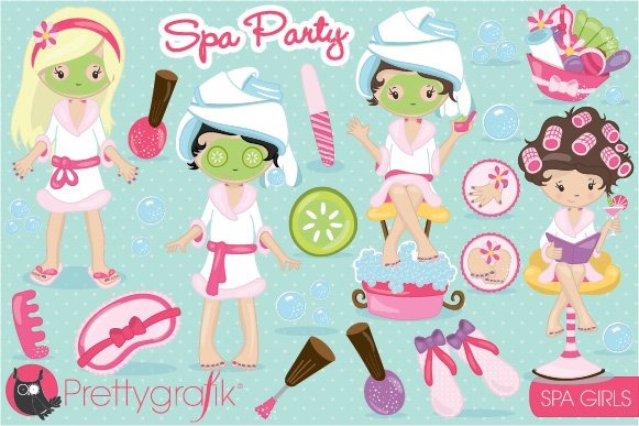 Spa Girls Clipart - Vector Image Vector Graphic