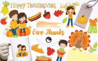 Thanksgiving Illustration Pack - Vector Image