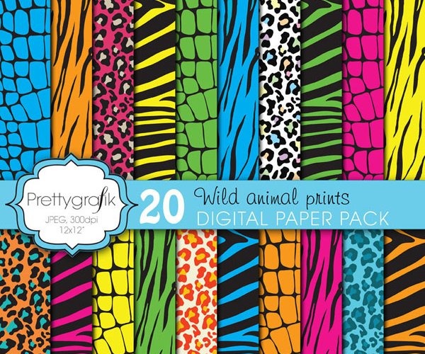 Wild Animal Print Digital Paper - Vector Image Vector Graphic