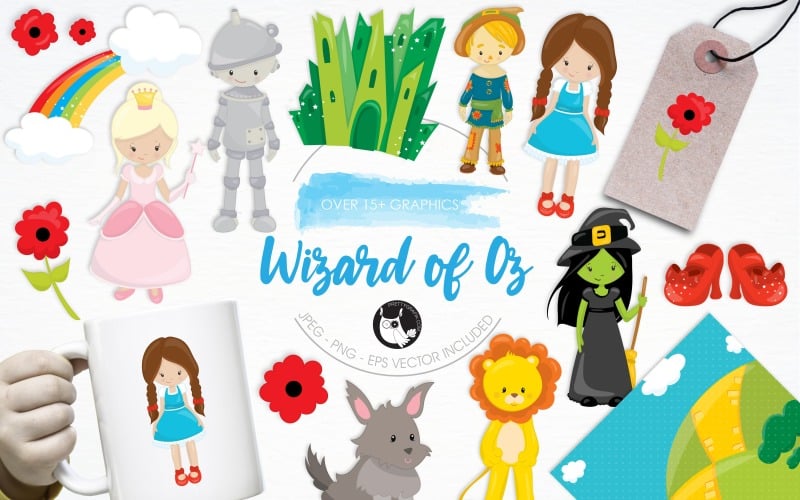Wizard of oz Illustration Pack - Vector Image Vector Graphic
