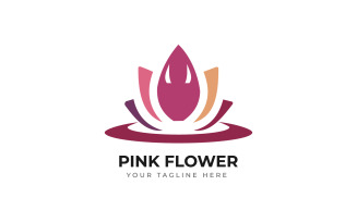Pink Flower Company Design Logo Template