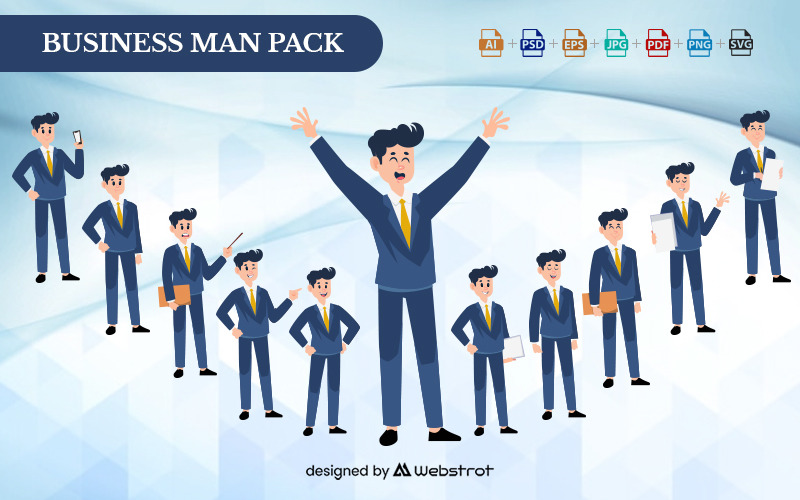 Business Man Graphic Template - Vector Image Vector Graphic