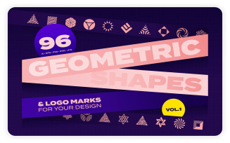 96 Geometric shapes & logo marks collection Vol1 - Vector Image
