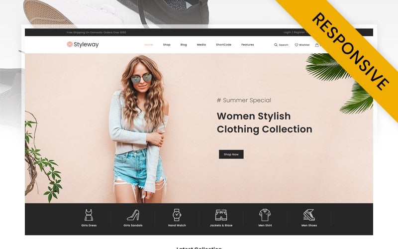 "Styleway - Online Fashion Store" - адаптивний WooCommerce шаблон №119538