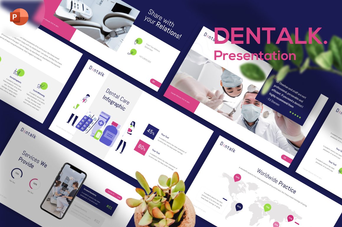 Template PowerPoint #119524 "Dentalk Dentist Presentation"