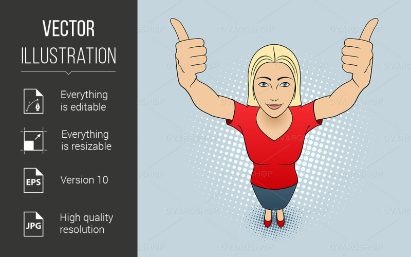 Woman Gesturing - Vector Image Vector Graphic