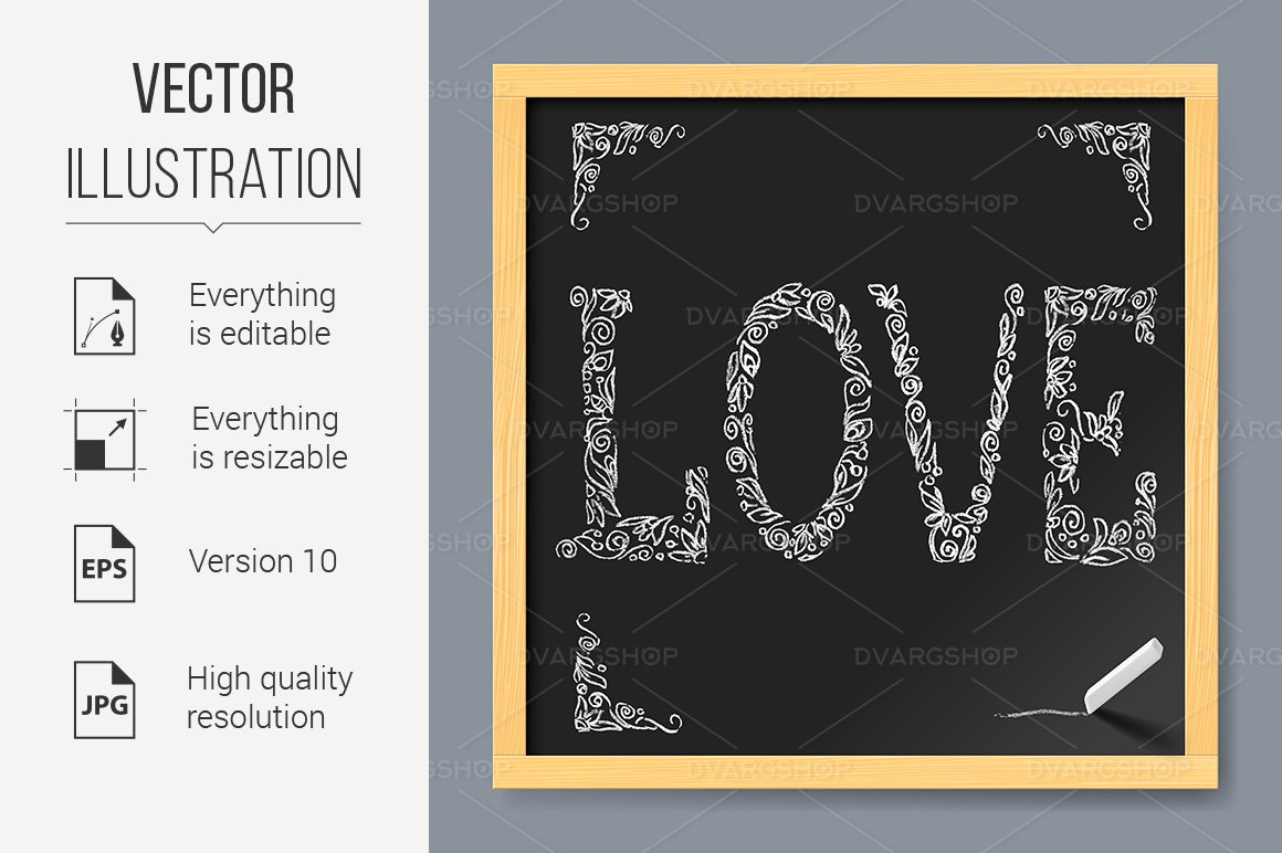 Template #119603 Love Chalkboard Webdesign Template - Logo template Preview