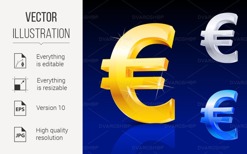 Abstract Euro Sign - Vector Image Vector Graphic