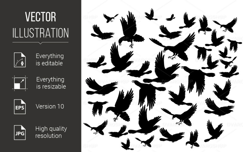 Black Ravens - Vector Image Vector Graphic