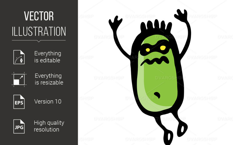 Cartoon Green Horror Story - Vector Image Vector Graphic