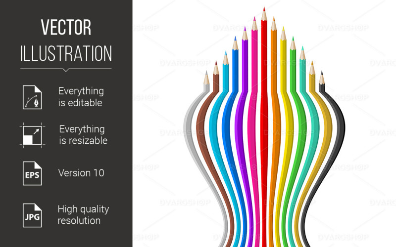 Color Pencils - Vector Image Vector Graphic
