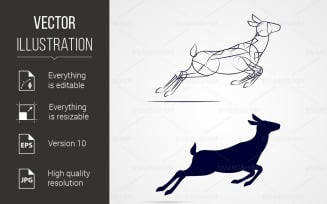 Deer Silhouette - Vector Image