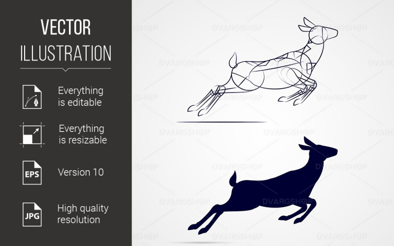 Deer Silhouette - Vector Image Vector Graphic