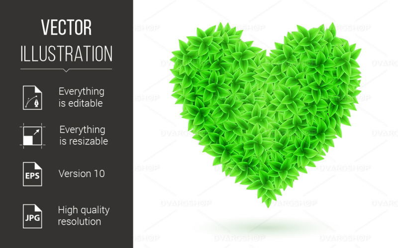 Eco Heart - Vector Image Vector Graphic