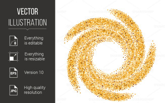Gold Glittering Wave - Vector Image