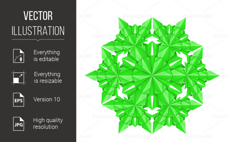 Green paper snowflake - Vector Image Vector Graphic