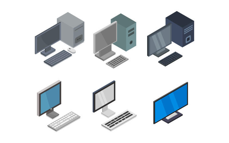 Isometric Computer Set - Vector Image Vector Graphic