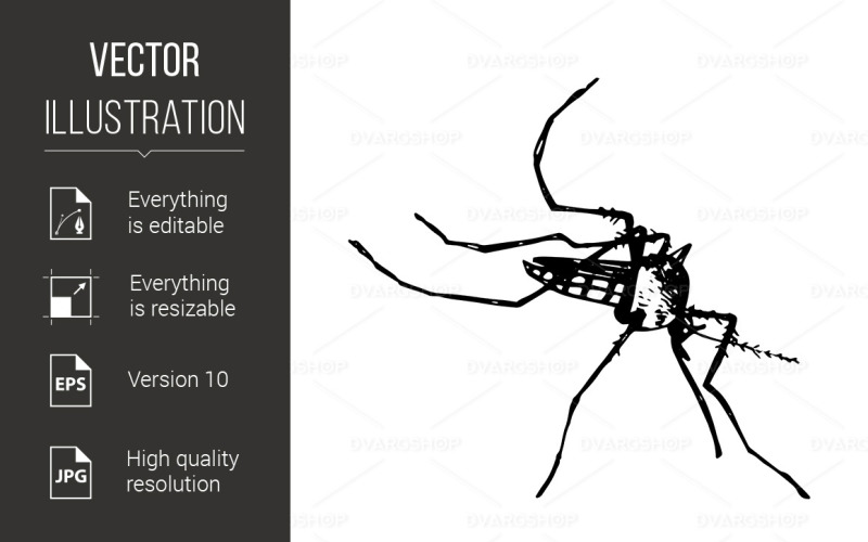 Mosquito Icon - Vector Image Vector Graphic