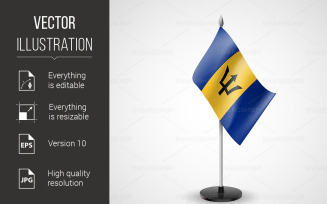 State Table Flag of Barbados - Vector Image