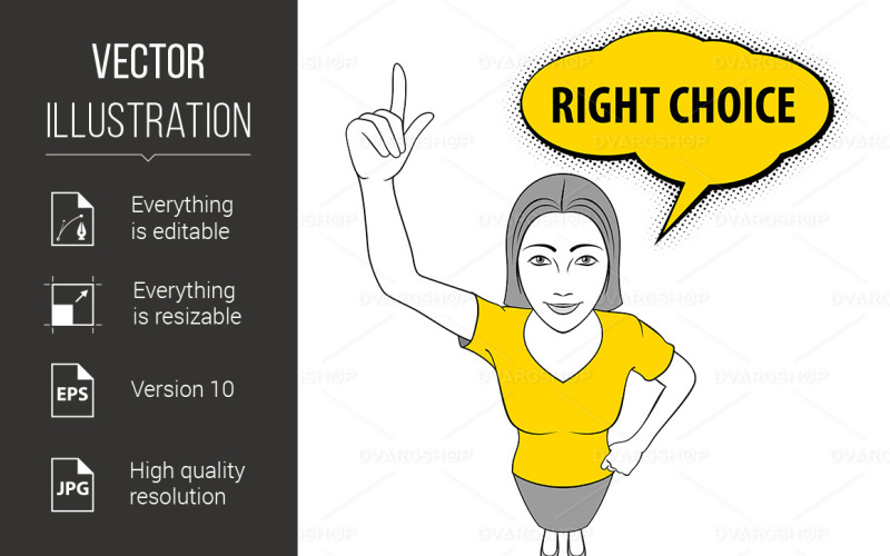 Woman Gesturing - Vector Image Vector Graphic
