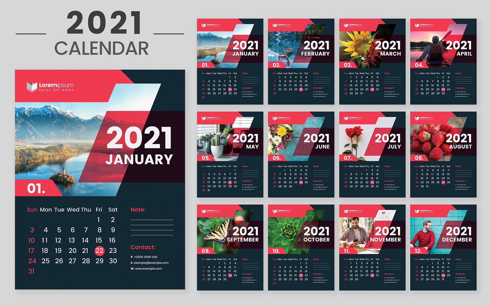Template #119799 Calendar2021 Calendar Webdesign Template - Logo template Preview
