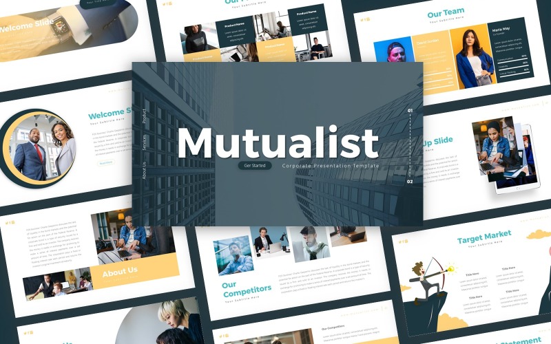 Mutualist Corporate Presentation PowerPoint template PowerPoint Template