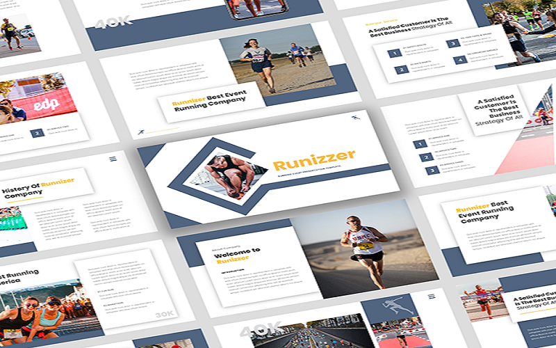 Runnizer - Running Event PowerPoint template PowerPoint Template