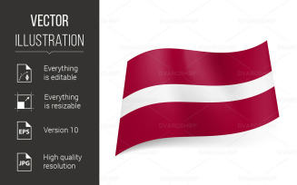 State Flag Latvia - Vector Image