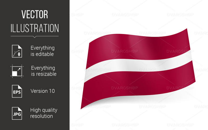 State Flag Latvia - Vector Image Vector Graphic
