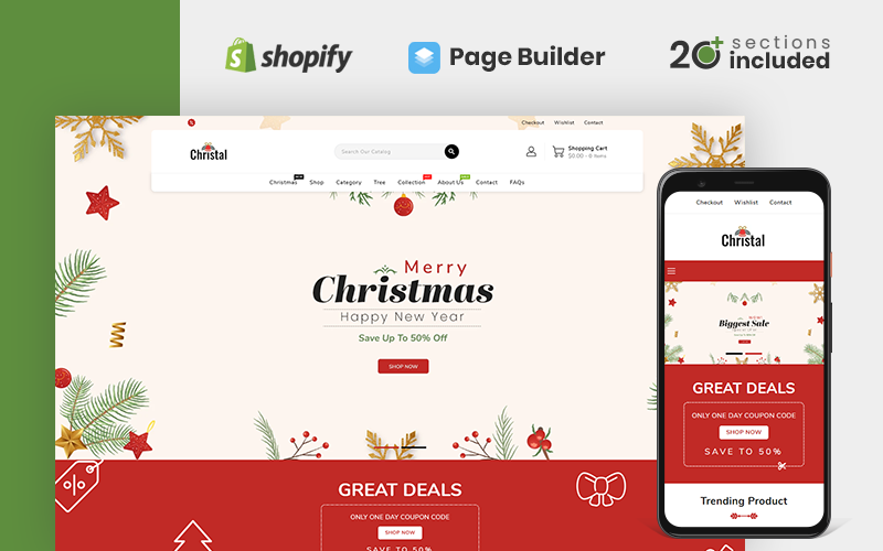 Christal Christmas Store Shopify Theme