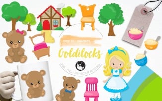 Goldilocks illustration pack - Vector Image