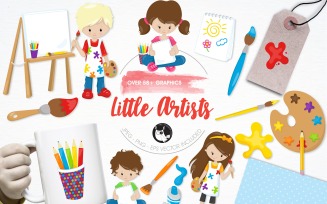 Little artists illustration pack - Vector Image
