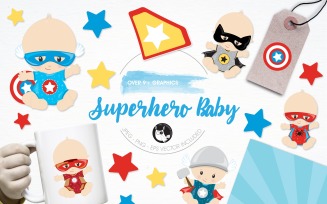 Superhero babies illustration pack - Vector Image