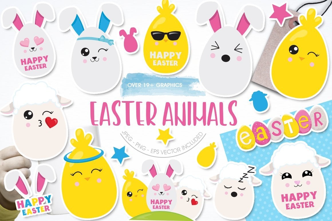 Kit Graphique #119956 Animaux Easter Divers Modles Web - Logo template Preview