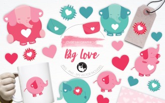 Big Love illustration pack - Vector Image
