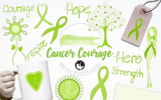 Cancer courage illustration pack - Vector Image