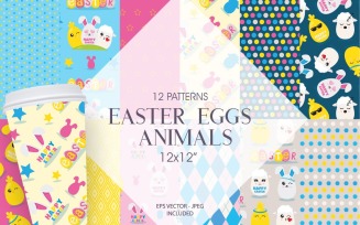 Easter Eggs Animals - Vector Image