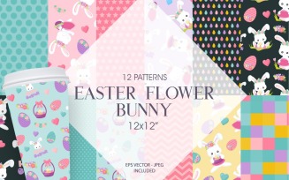 Easter Flower Bunny - Vector Image