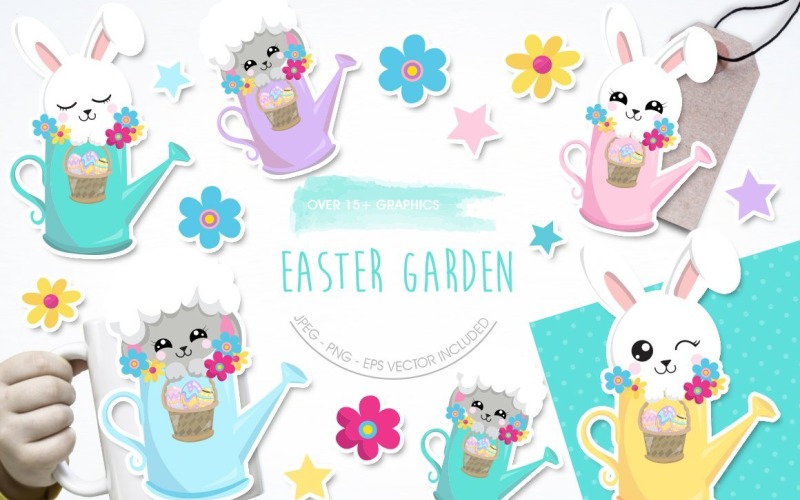 Easter Garden - Vector Image Vector Graphic