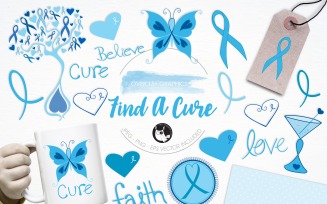 Find a cure illustration pack - Vector Image