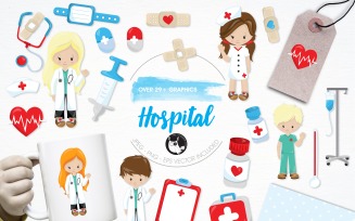 Hospital illustration pack - Vector Image