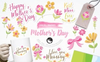 Mother's day illustration pack - Vector Image