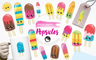 Summer popsicle illustration pack - Vector Image