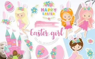 Easter Girl - Vector Image